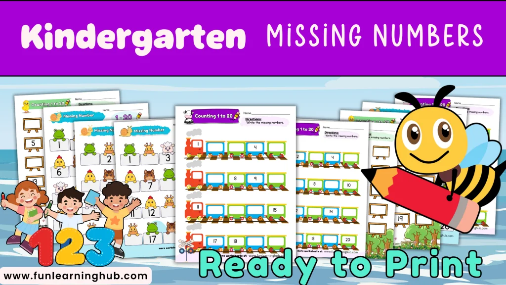 kindergarten missing numbers worksheet free