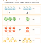 Pumpkin Picture Addition Worksheets