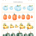 Pumpkin Size Comparison Worksheets