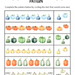 Pumpkin Pattern Worksheets