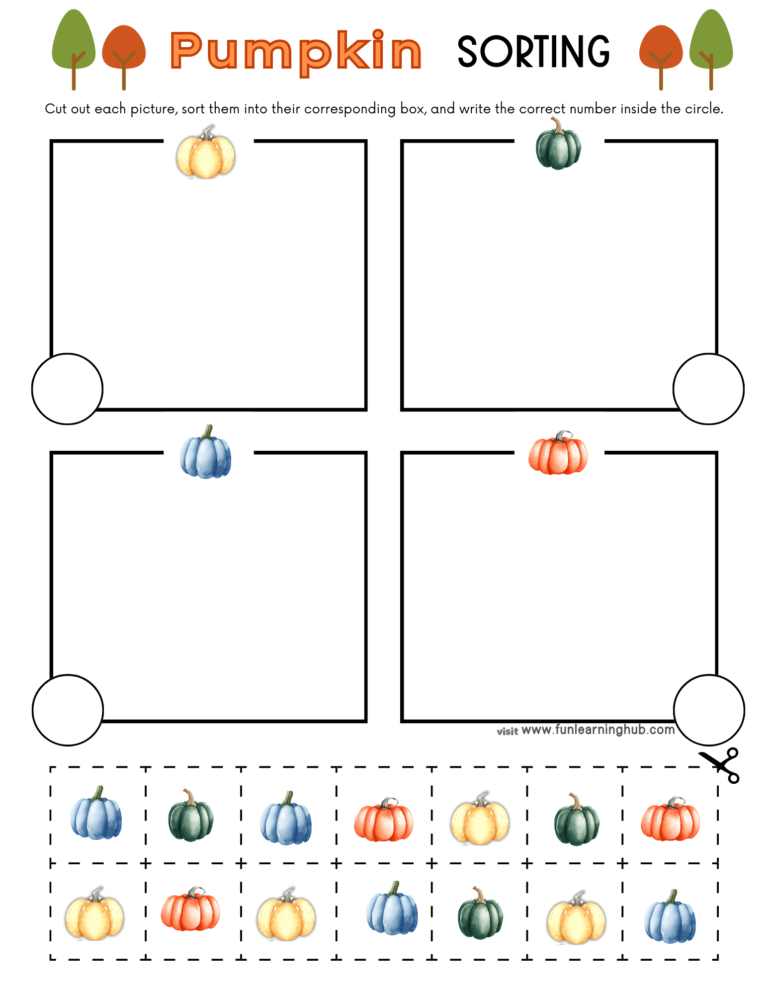 Pumpkin Sorting Worksheets