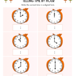 pumpkin telling time by hour worksheets