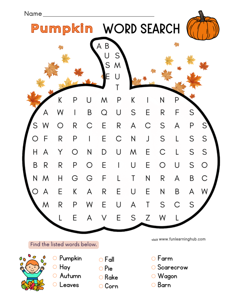 Free Pumpkin Worksheets for Parents, Teachers, and Homeschoolers 31 pumpkin word search printable
