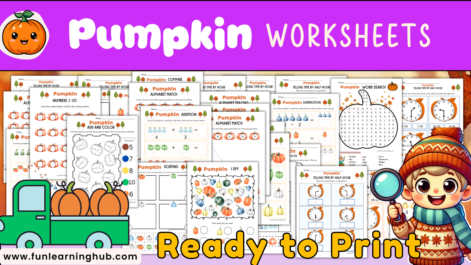Free Pumpkin Worksheets for Parents, Teachers, and Homeschoolers 1 Free Pumpkin worksheets