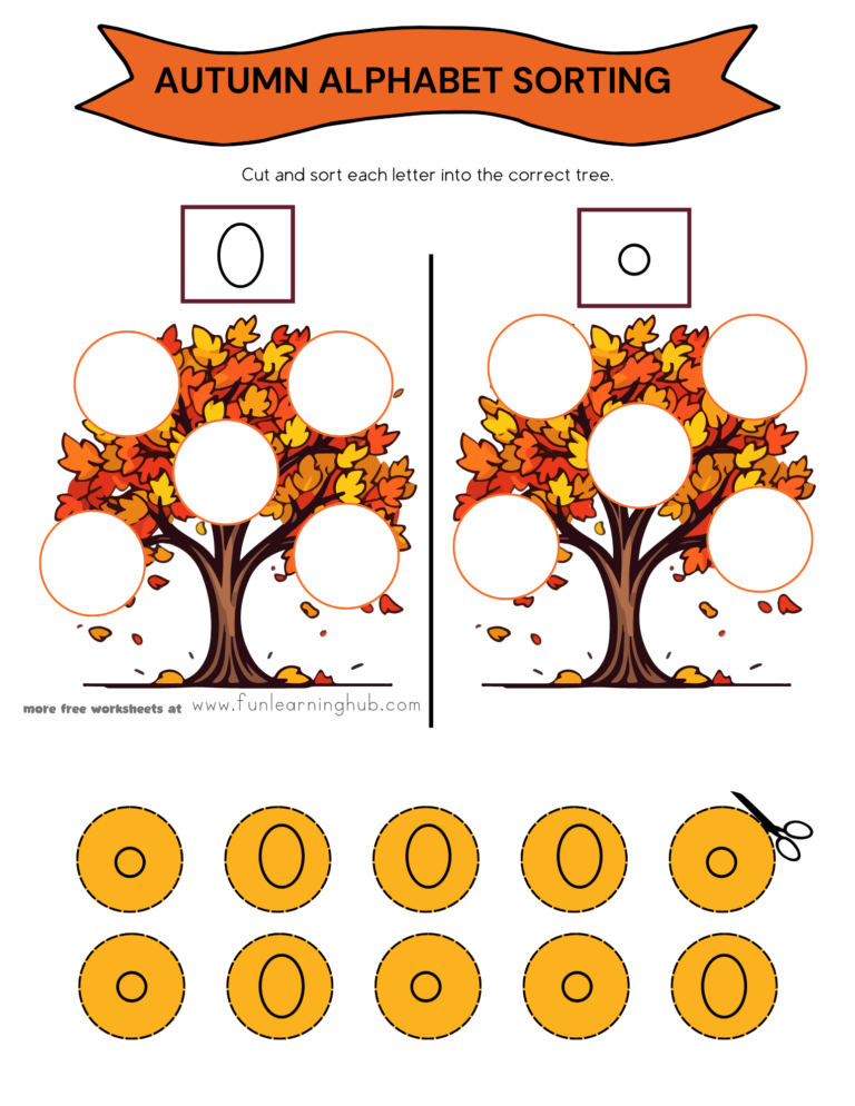 Autumn Letter O Sorting Worksheet 6 Autumn Letter O Sorting Worksheet