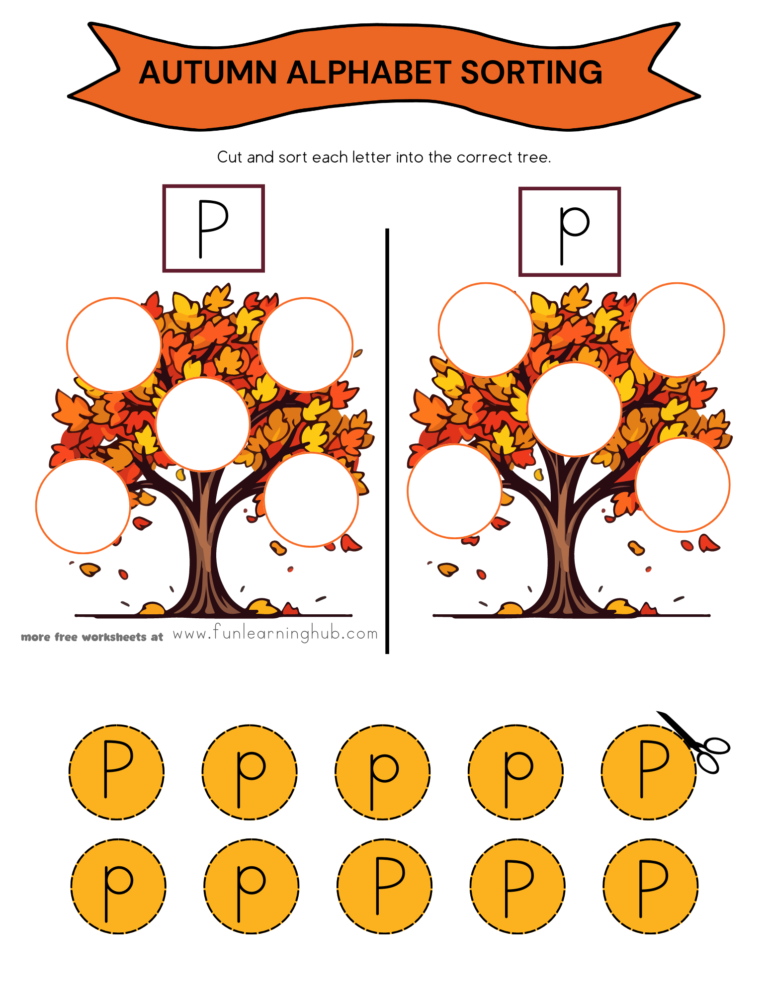 Autumn Letter P Sorting Worksheet 5 Autumn Letter P Sorting Worksheet