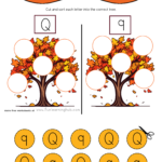 Autumn Letter Q Sorting Worksheet 3 Autumn Alphabet Sorting Q