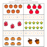 Autumn Count and Color Worksheet