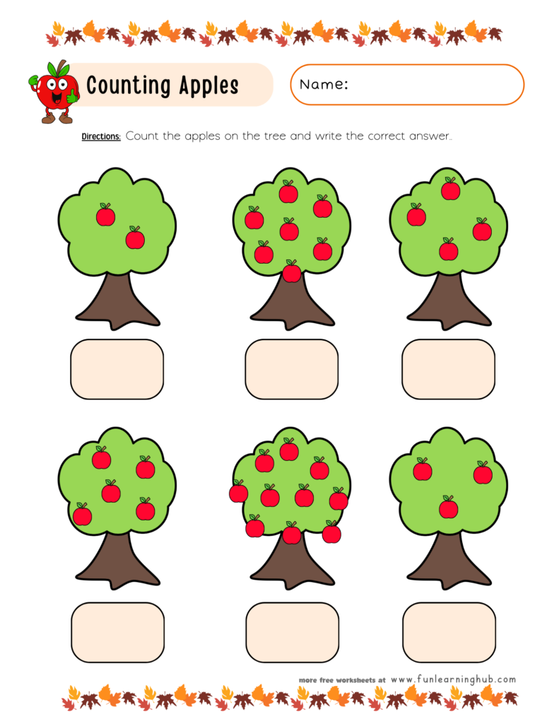 Counting Apples Worksheet