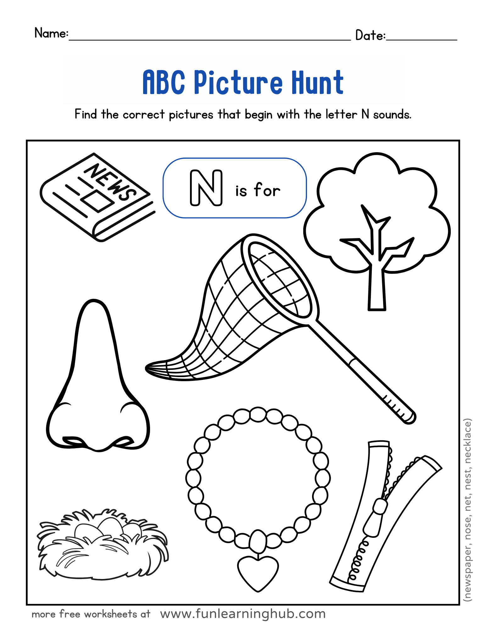 ABC Picture Hunt Worksheets