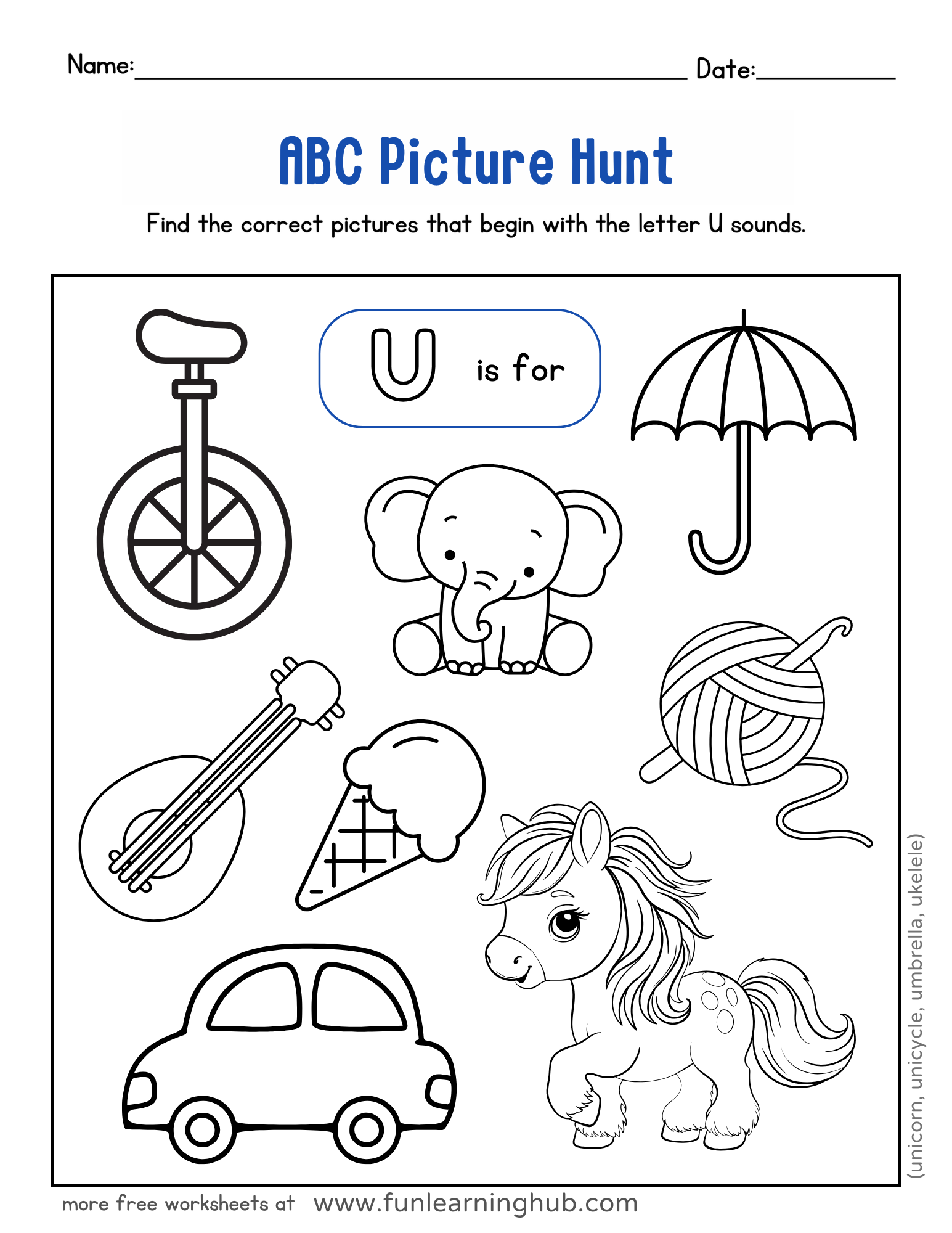 ABC Picture Hunt Worksheets