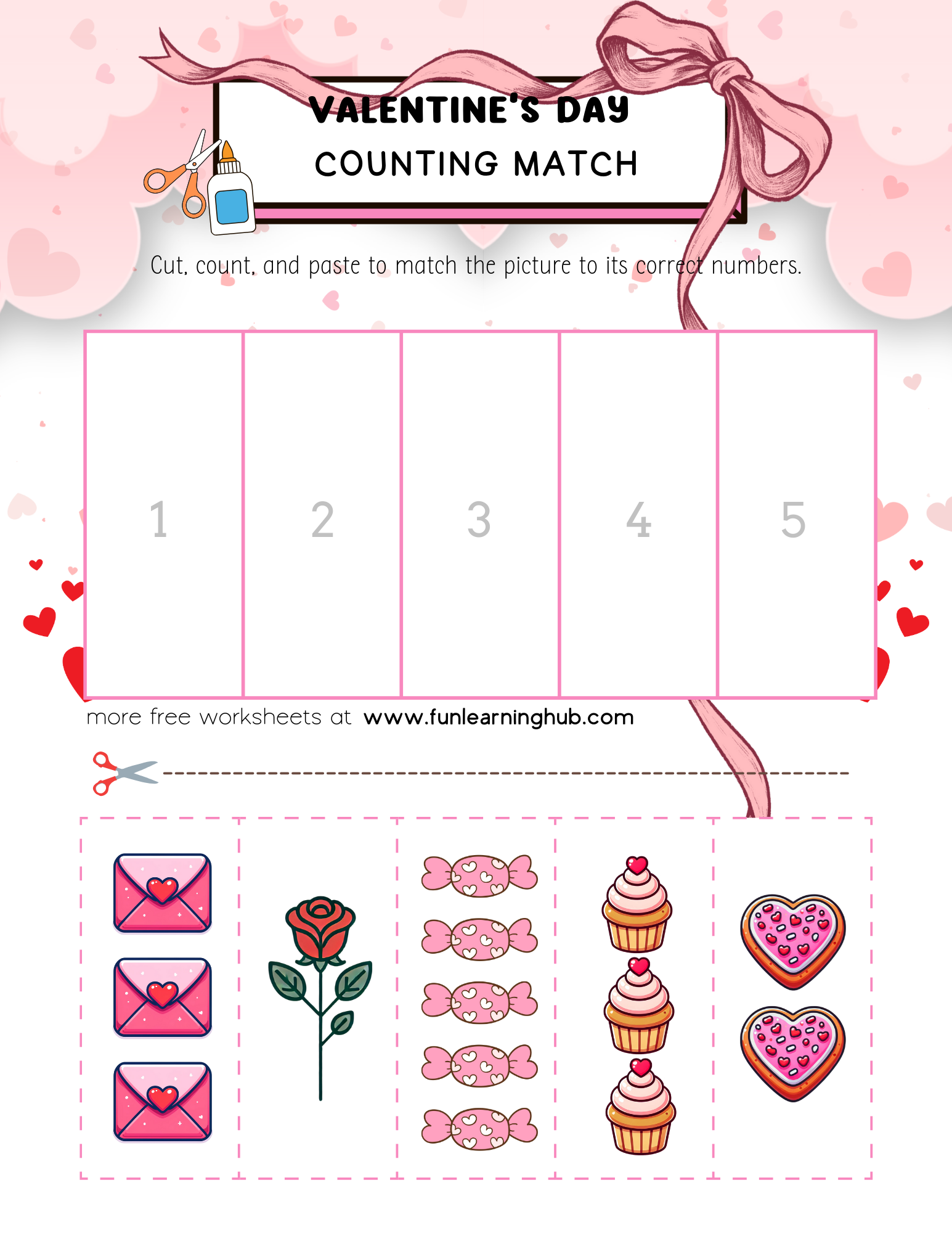 Valentine's Day Cut and Paste Worksheets