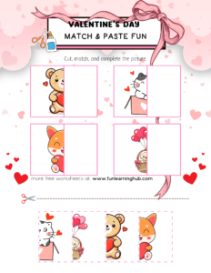 Valentine's Day Cut and Paste Worksheets