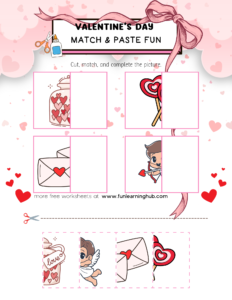 Valentine's Day Cut and Paste Worksheets