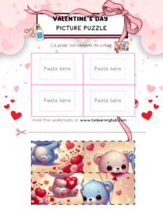 Valentine's Day Cut and Paste Worksheets