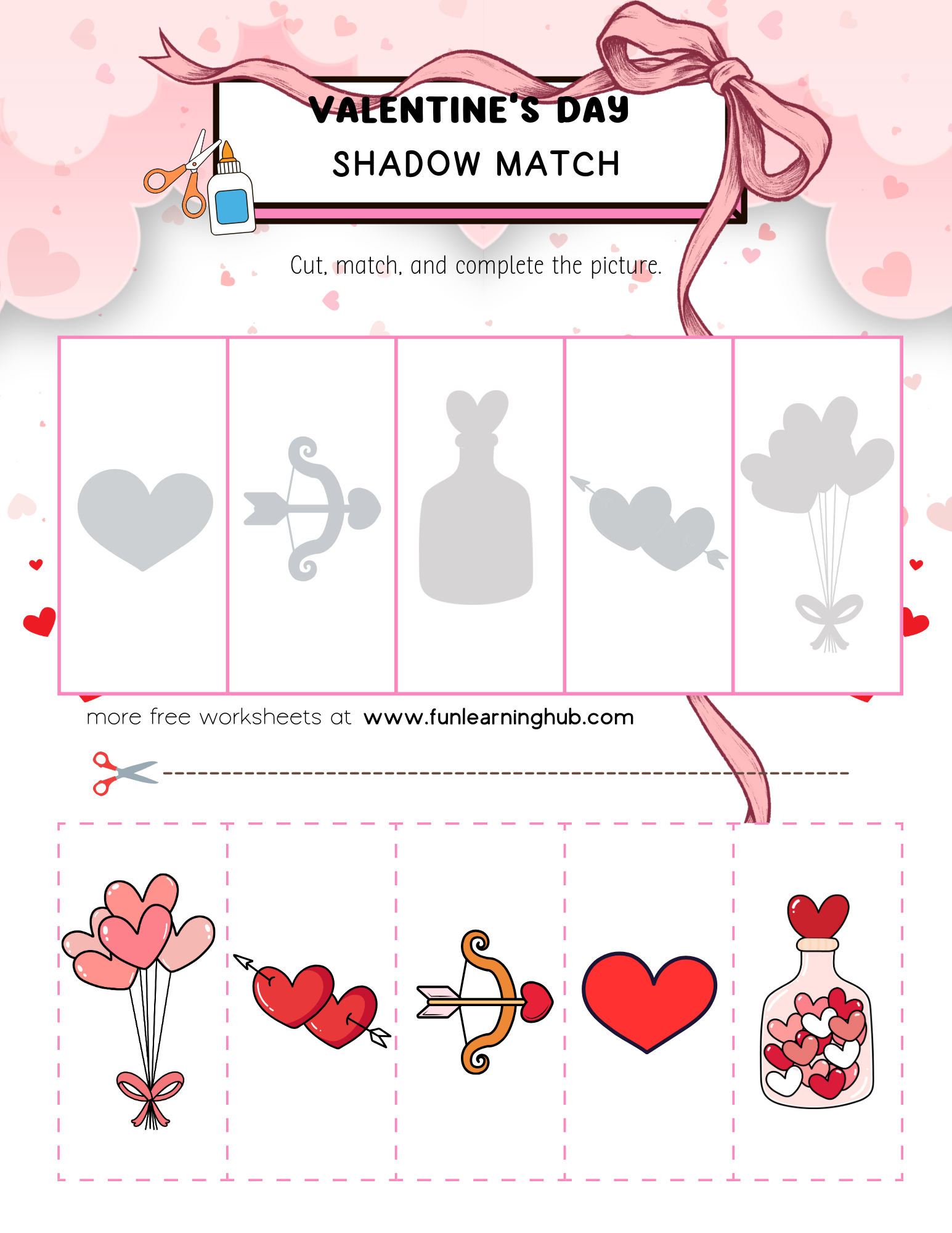 Valentine's Day Cut and Paste Worksheets