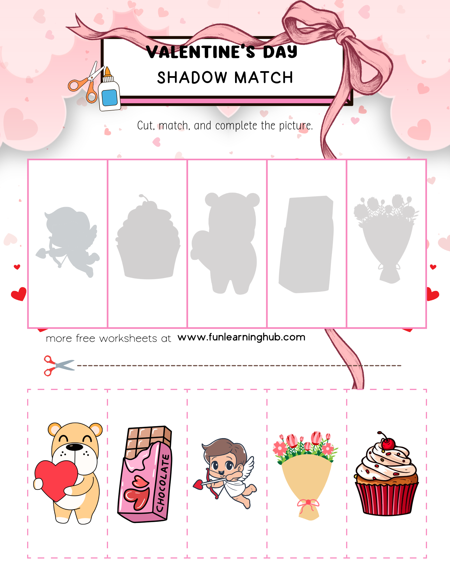 Valentine's Day Cut and Paste Worksheets