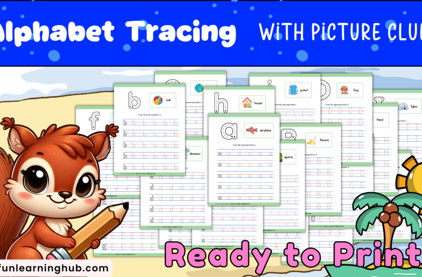 Download free worksheets for kids and printable 16 Free Alphabet Tracing with Picture Clues