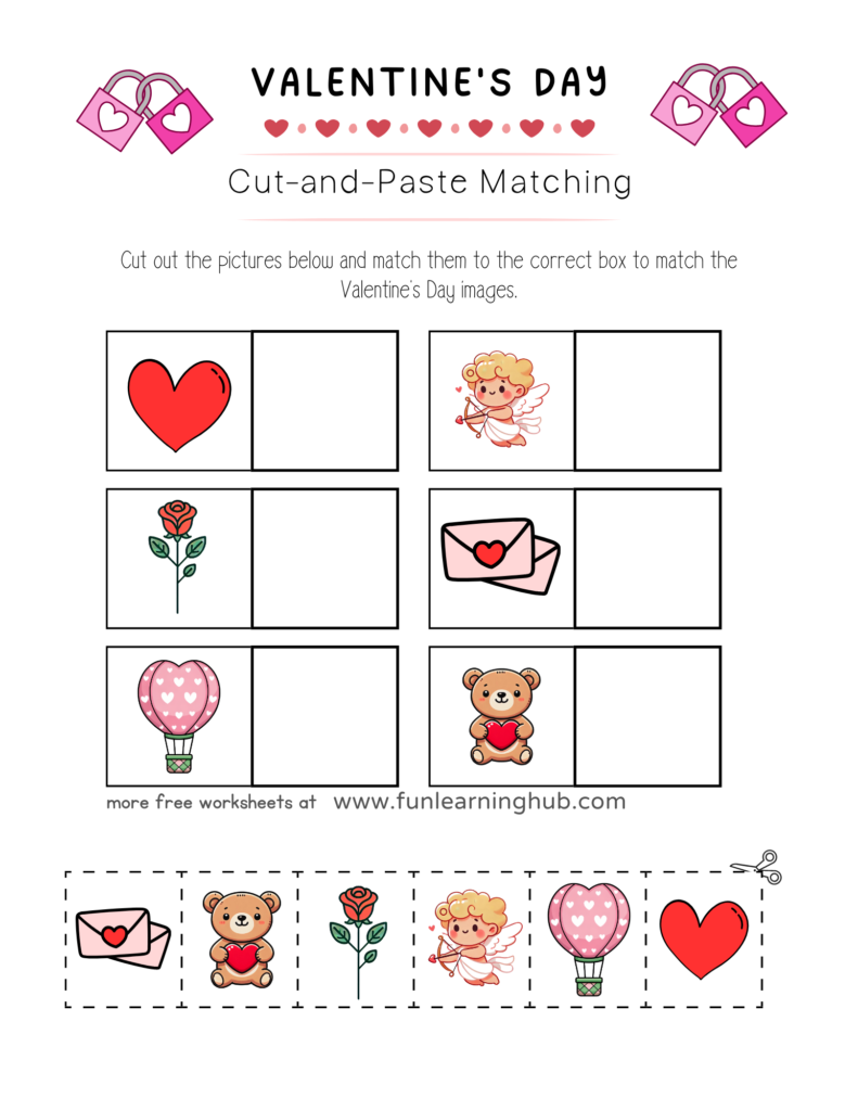 Valentine's Day Cut and Paste Worksheet