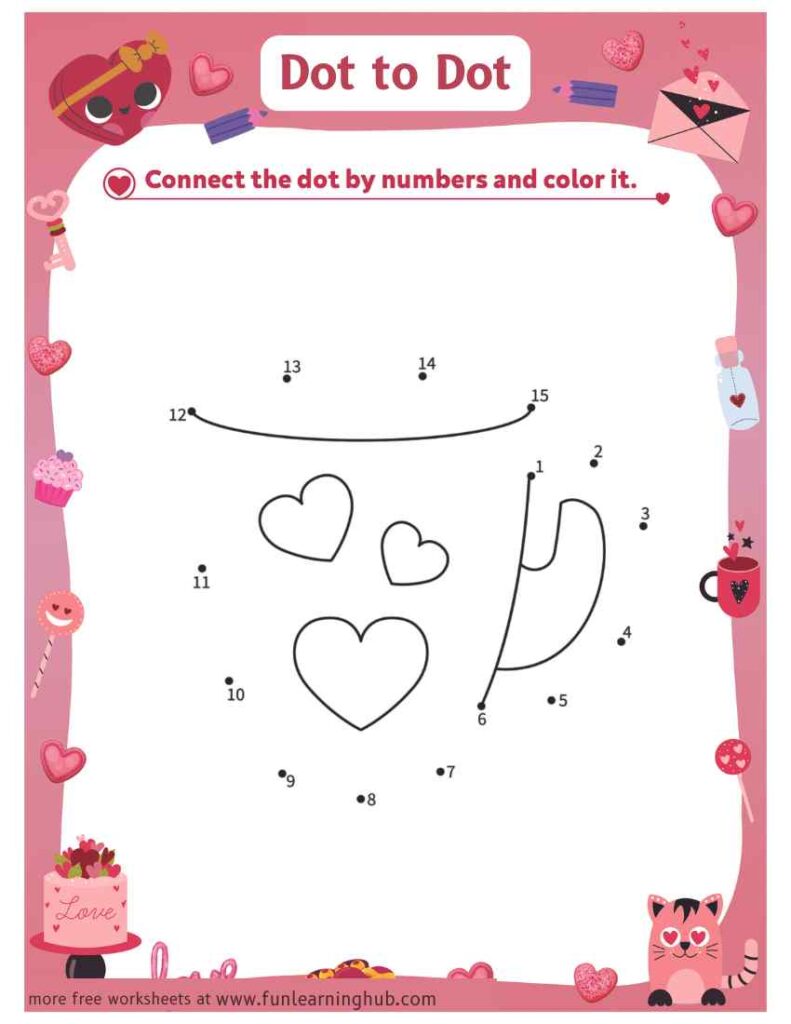 Valentine's Day Dot to Dot Mug Printable 16 Valentine’s Day Dot to Dot Mug Printable