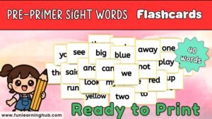 pre-primer sight word flashcards