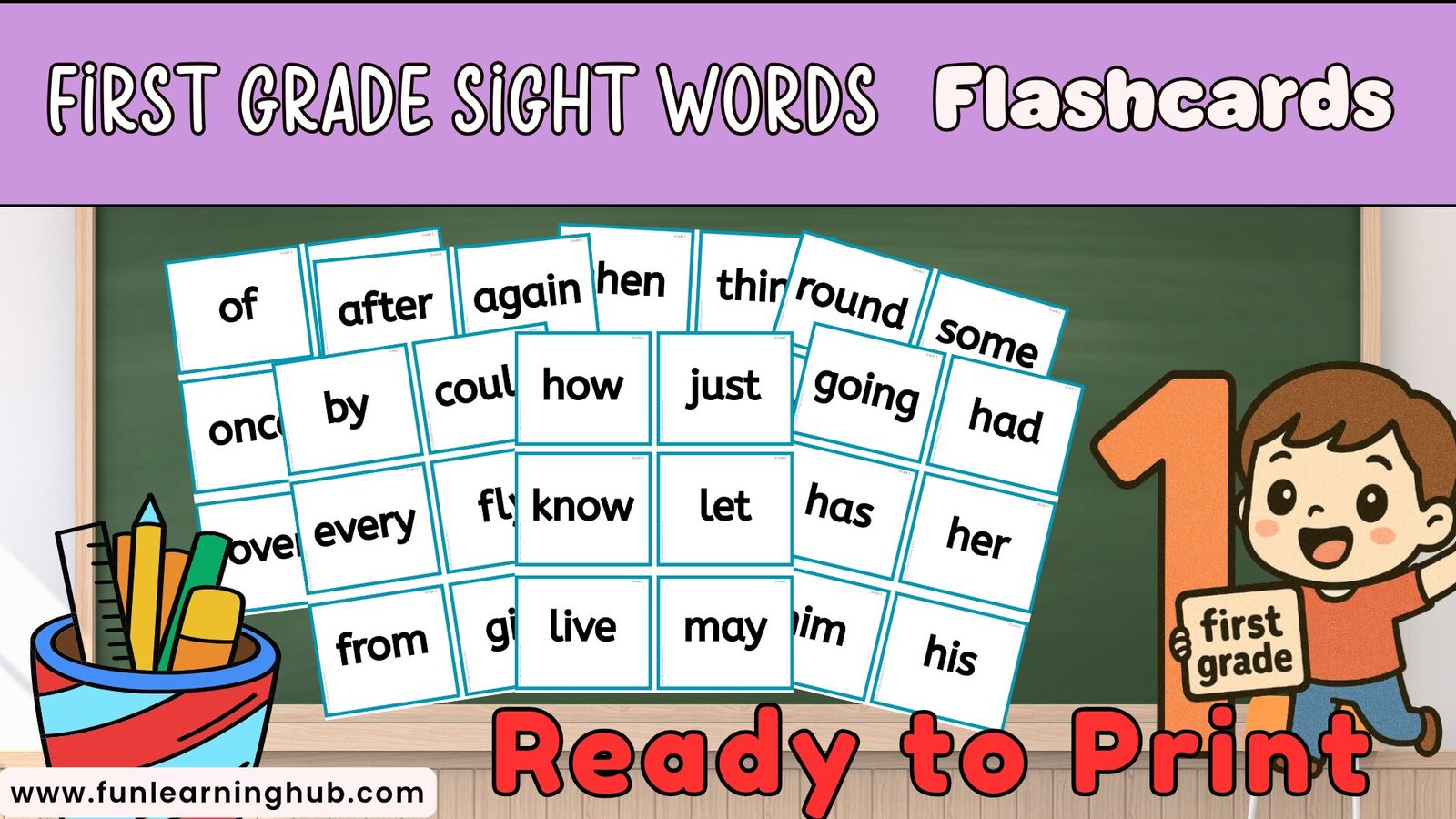 First Grade Sight Words flashcards cover png