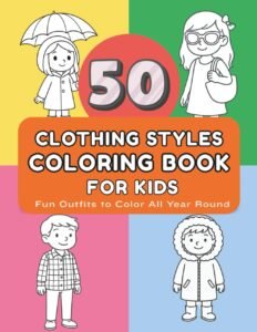 clothing styles coloring book cover
