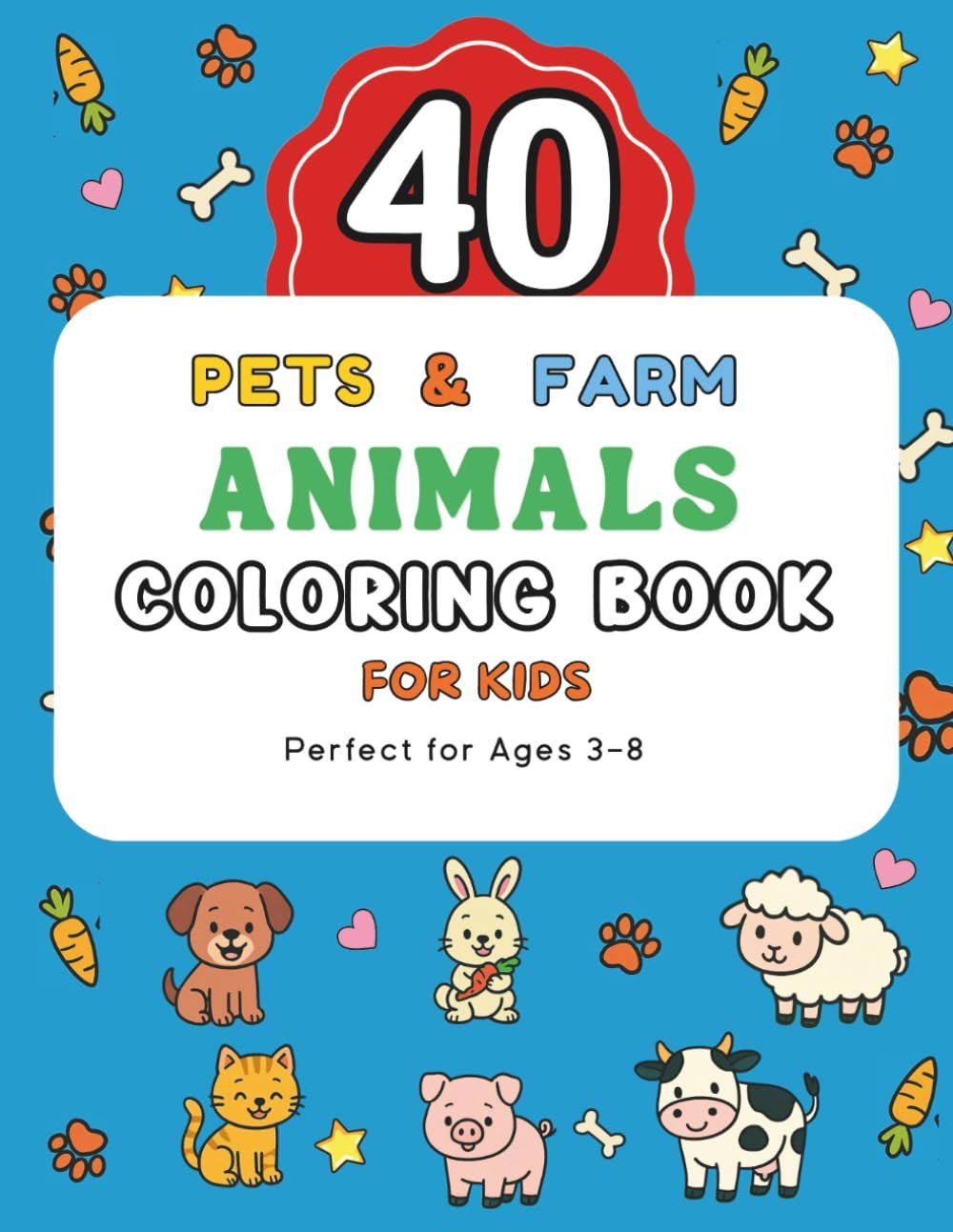 Pets & Farm Animals Coloring Book for Kids Ages 3–8 1 pets & farm animals coloring book cover