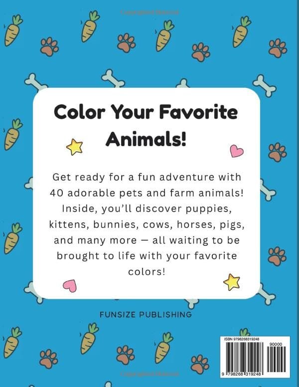 Pets & Farm Animals Coloring Book for Kids Ages 3–8 2 Pets & Farm Animals Coloring Book for Kids Ages 3–8 - Image 2