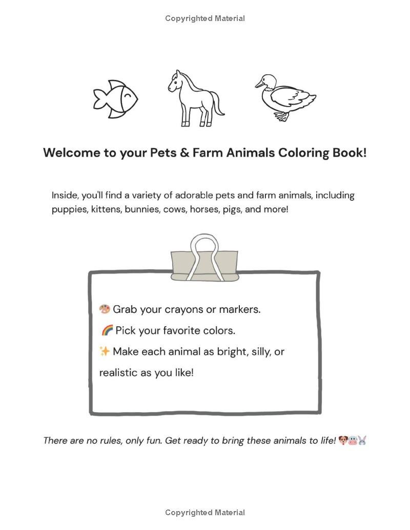 Pets & Farm Animals Coloring Book for Kids Ages 3–8 3 117