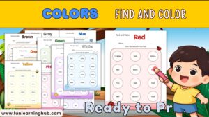 Free Find and Color Colors Worksheets for Preschool and Kindergarten
