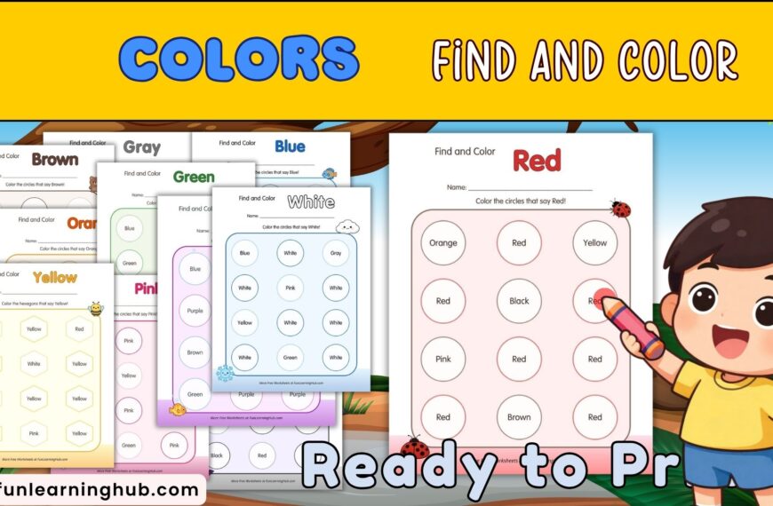 Download free worksheets for kids 68 Find and Color Colors Worksheets