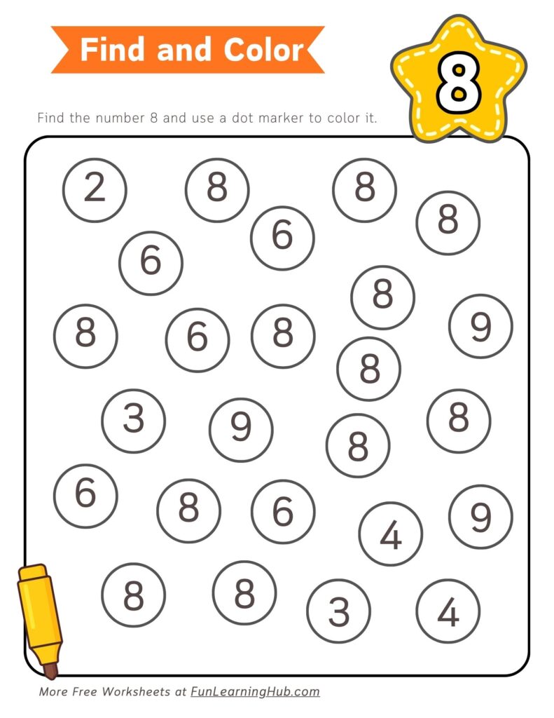 Number 8 Dot Marker Worksheet