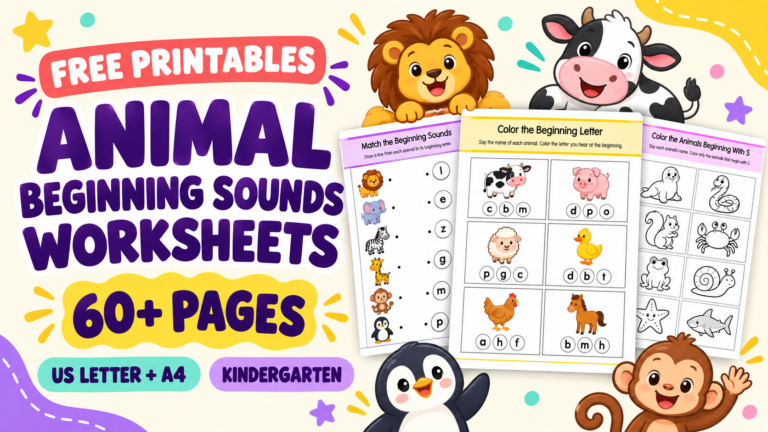 64 Free Beginning Sounds (animals)