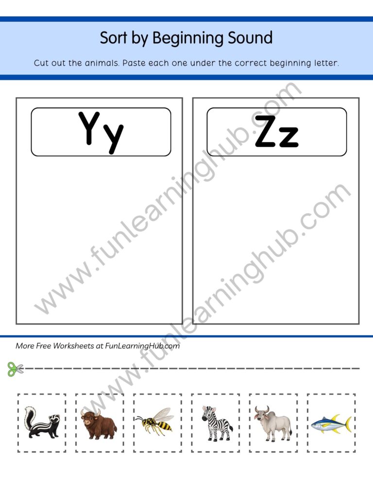 Sort Y or Z Animals