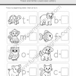 Trace and Write Lowercase Animal Beginning Letter