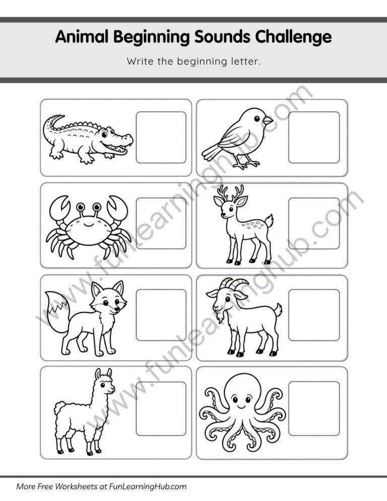 Write the Animal Beginning Letter #2