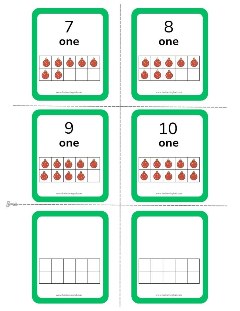 Ornament Ten Frames Flashcards 2