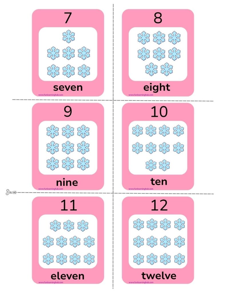 Snowflake Counting Flashcards