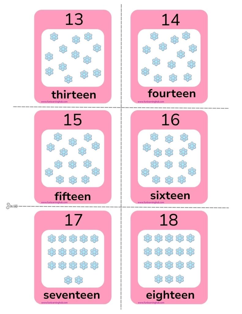 Snowflake Counting Flashcards