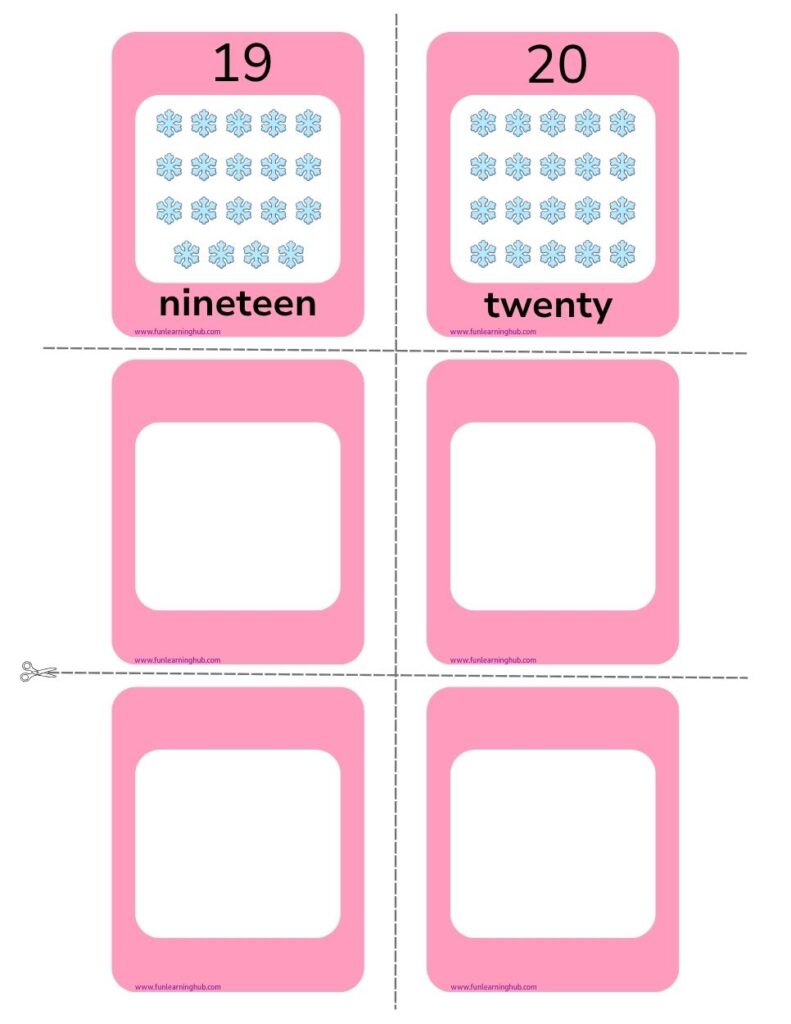 Snowflake Counting Flashcards