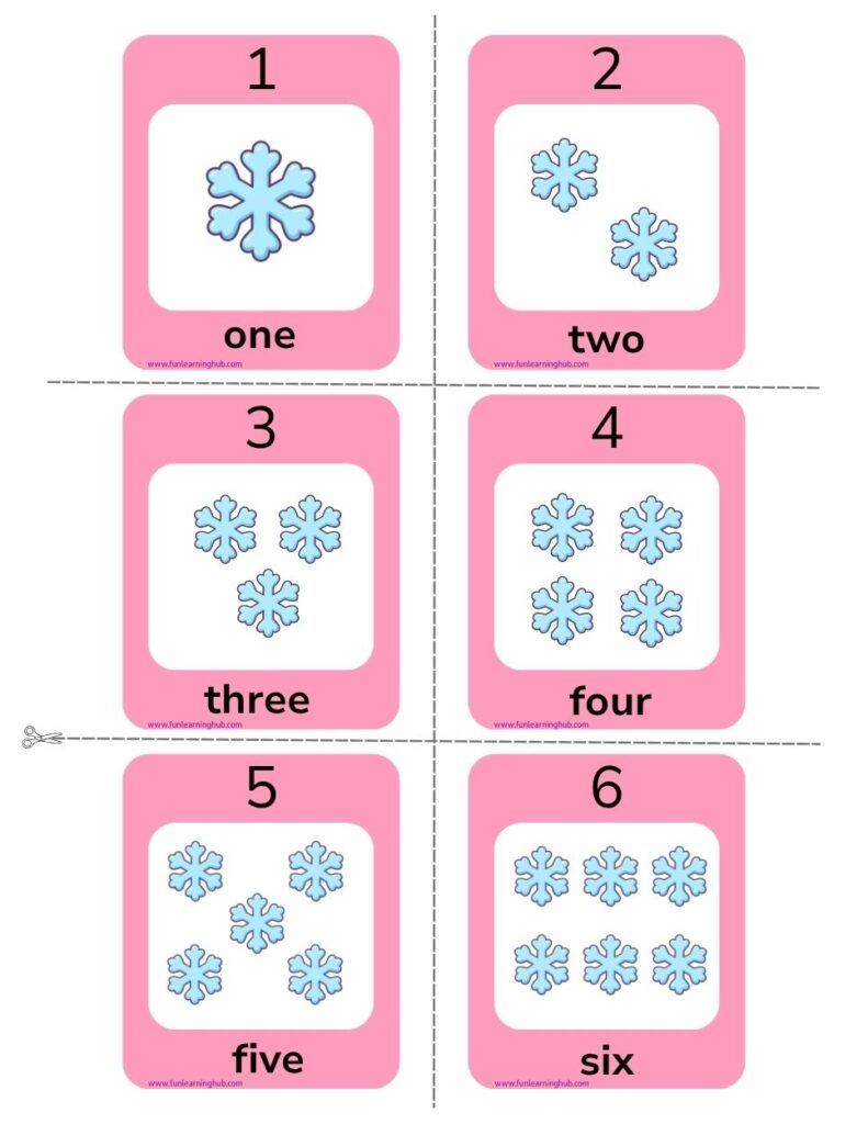 Snowflake Counting Flashcards